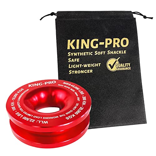 KING-PRO Snatch Recovery Ring, 45000 lbs Winch Snatch Block Pulley Towing Ring, for ATV UTV SUV Truck Off-Road Vehicle Towing Soft Shackle Recovery（Red） - Image 3