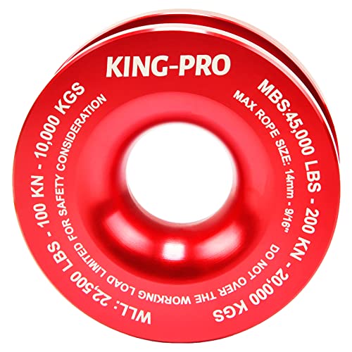 KING-PRO Snatch Recovery Ring, 45000 lbs Winch Snatch Block Pulley Towing Ring, for ATV UTV SUV Truck Off-Road Vehicle Towing Soft Shackle Recovery（Red） - Image 2