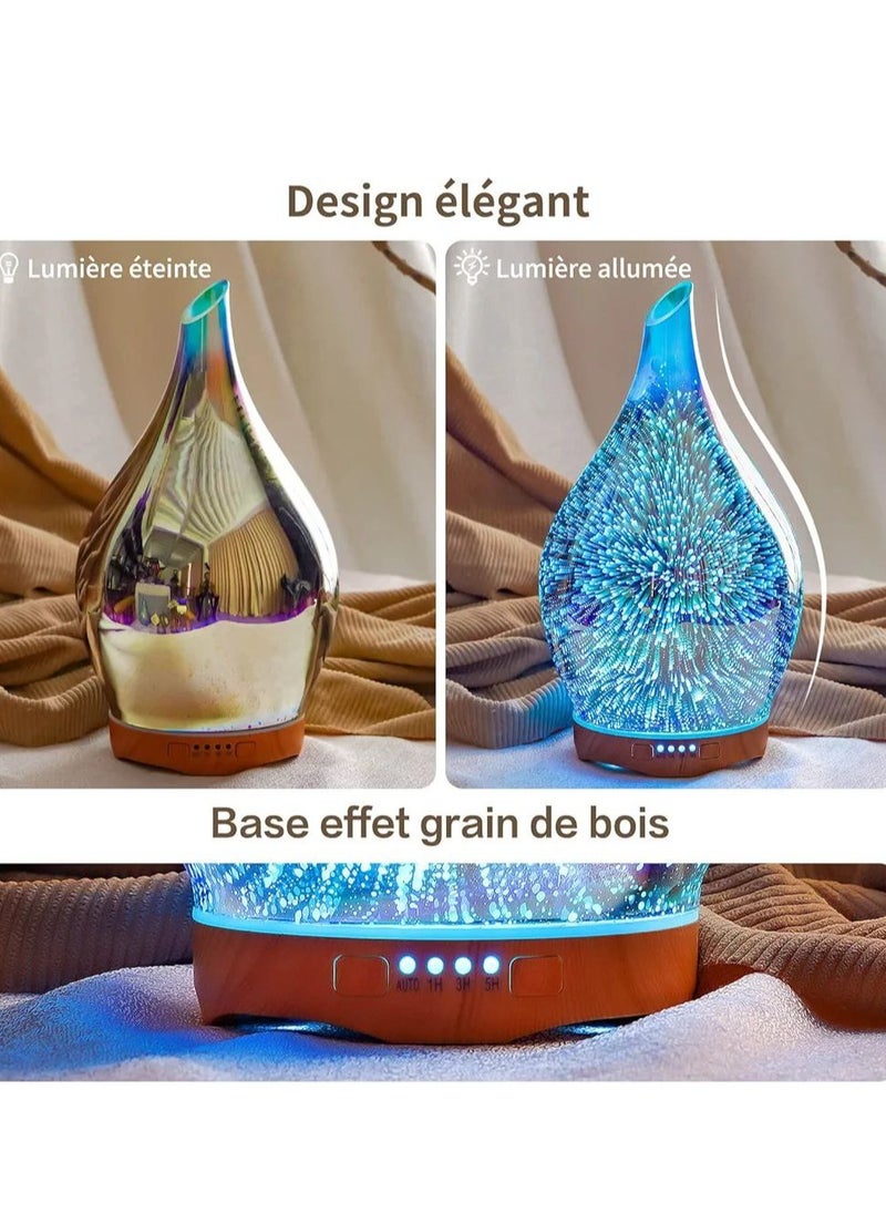 Generic - 3D Essential Oil Diffuser With Remote Control ,280ML Glass Aroma Diffuser Ultrasonic Cool Mist,7Colors Firework Light, Whisper Quiet, Waterless Shut Off ,Humidifier For Home ,Office ,SPA, Elegant Gift - Image 1
