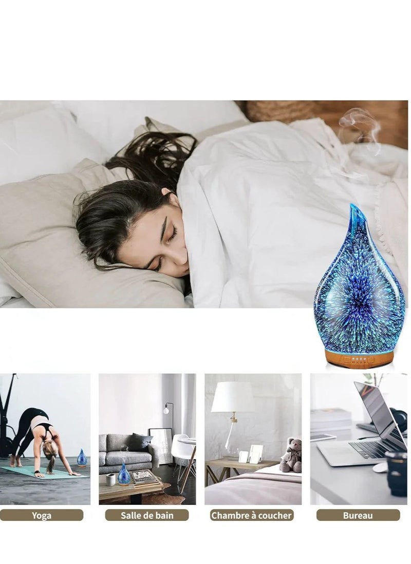Generic - 3D Essential Oil Diffuser With Remote Control ,280ML Glass Aroma Diffuser Ultrasonic Cool Mist,7Colors Firework Light, Whisper Quiet, Waterless Shut Off ,Humidifier For Home ,Office ,SPA, Elegant Gift - Image 1