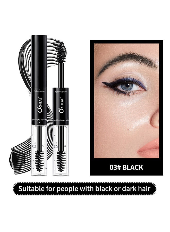 OCHEAL Double Head Styling Stereo Plastic EyeBrow，Waterproof, SmudgeProof Brow Glue with Brush, Quick-Drying, 24HR Brows Makeup for Natural Full Brows, 3D Eyebrow Mascara for Women #03 Black - Image 2