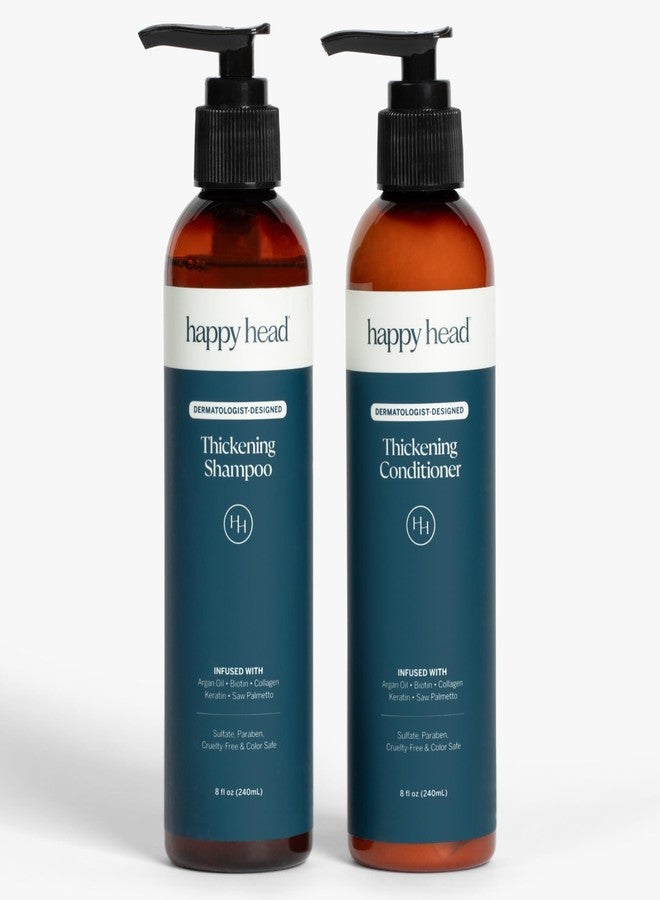 Happy Head Hair Shampoo and Conditioner Set with Biotin, Argan Oil, Collagen, and Keratin - Nourishing Formula - Suitable for All Hair Types - Image 1