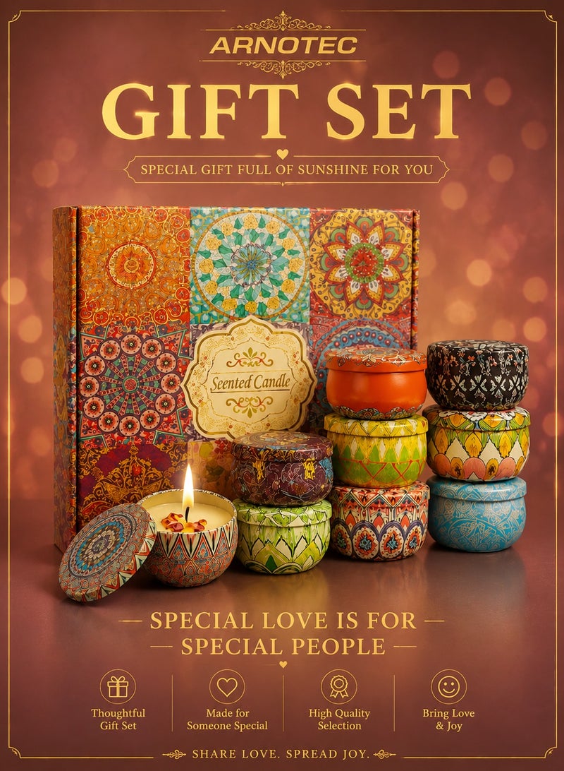 ARNOTEC Scented Candles Gift Set – 9-Pack Aromatherapy Soy Wax Candles with Essential Oils, 15H Each, Smoke-Free Relaxing Home Fragrance, Perfect for Christmas, Birthday, Valentine’s Day, Mother’s Day, Thanksgiving & Anniversary Gifts for Women & Men - Image 1
