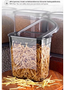 Kitchen Life مجموعة حاويات تخزين الطعام المربعة المميزة 9 قطع سعة 1200 مل - جرة منظمة بغطاء صلب  - Image 5