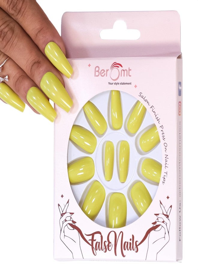 Beromt False nails Set of Full Fake Nails Salon Ready Matte Finish Beautiful Solid Colors Nails For Women Professionals Bellerina - BFN413PSN - Image 2