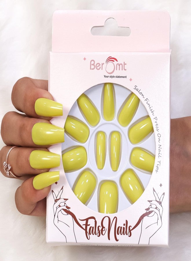 Beromt False nails Set of Full Fake Nails Salon Ready Matte Finish Beautiful Solid Colors Nails For Women Professionals Bellerina - BFN413PSN - Image 3