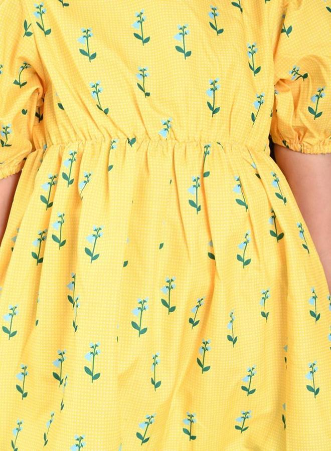 Bonkids Girl's Multicolour 100% Cotton Printed Regular Fit Dress - Image 2