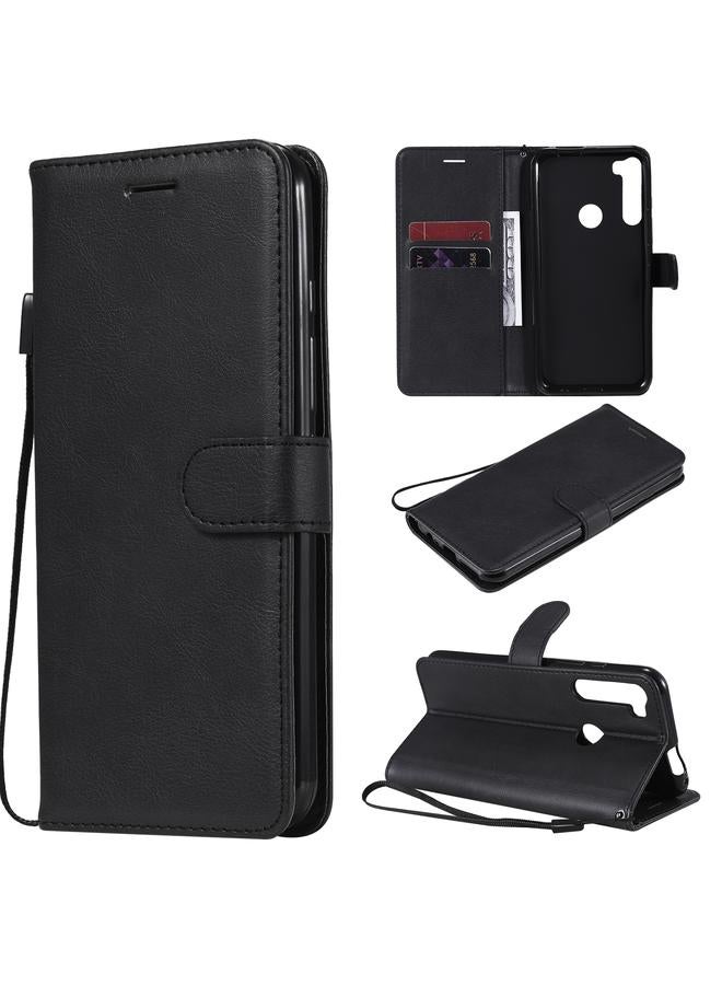 اس-توب جراب لهاتف Motorola Moto One Fuson Plus، جراب جلدي واقي قابل للطي أفقيًا بلون سادة مع حامل وفتحات للبطاقات ومحفظة وإطار صورة وحبل تعليق - Image 1