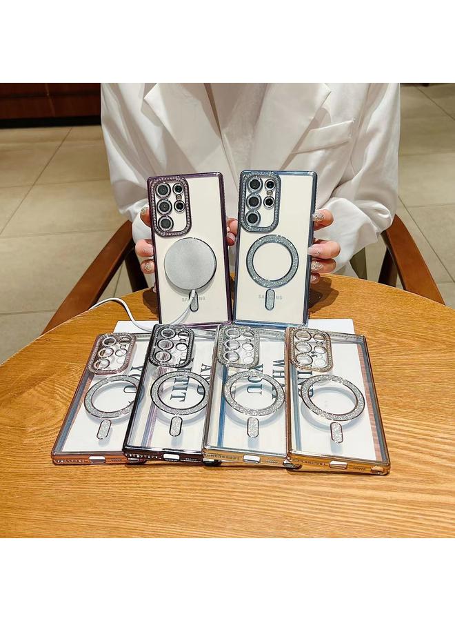 S-TOP Case For Samsung Galaxy S22 5G Diamond Gradient Plated MagSafe TPU Phone Case - Image 2