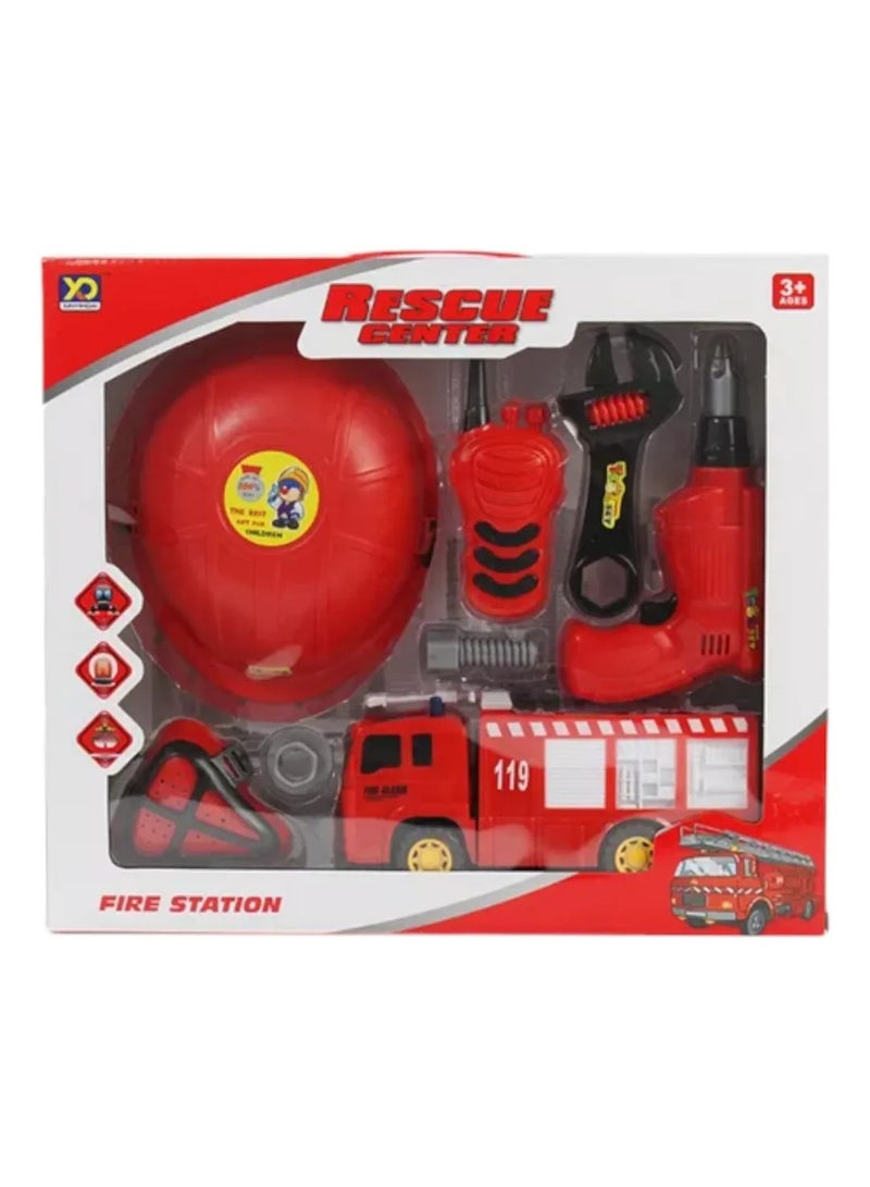 Rescue Center Fire Station Toy For Kids - 9 Pieces - Image 2