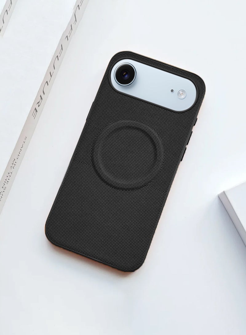 Wtech Apple iPhone Air 5G 2025 Luxury High Quality Magnetic Silicone Sides Case Cover (MCRPSN) - Black - Image 2