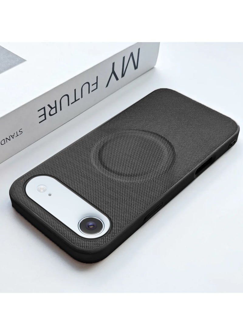 Wtech Apple iPhone Air 5G 2025 Luxury High Quality Magnetic Silicone Sides Case Cover (MCRPSN) - Black - Image 3