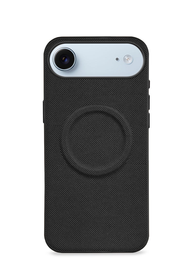 Wtech Apple iPhone Air 5G 2025 Luxury High Quality Magnetic Silicone Sides Case Cover (MCRPSN) - Black - Image 5