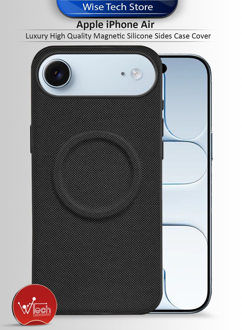 Wtech Apple iPhone Air 5G 2025 Luxury High Quality Magnetic Silicone Sides Case Cover (MCRPSN) - Black - Image 1