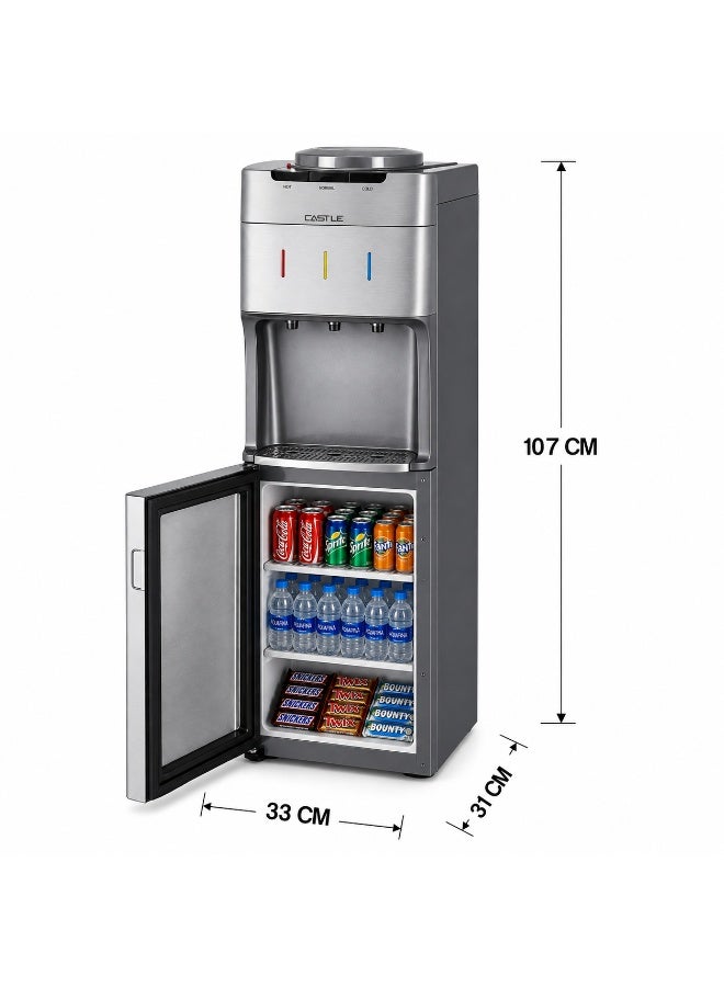 كاسل مبرد مياه كاسيل تحميل علوي 3 حنفيات ساخن وبارد بحافظة رمادي فضي – WD3040S - Image 3