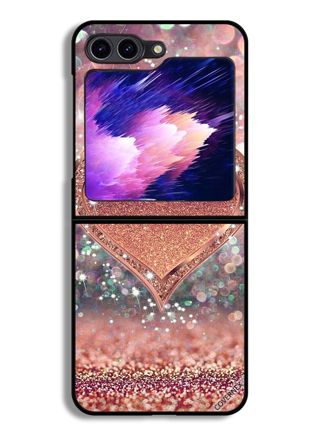 Covernex Samsung Galaxy Z Flip6 Protective Case Cover Glitter Heart - Image 1