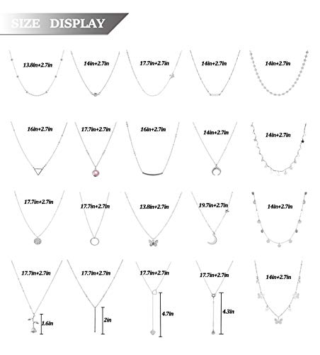 Honsny 20PCS 14K Gold Plated Choker Necklaces for Women, Dainty Gold Diamond Coin Pearl Pendant Simple Chain Necklace Set Cute Gold Layered Necklaces for Women Teen Jewelry Gifts - Image 5