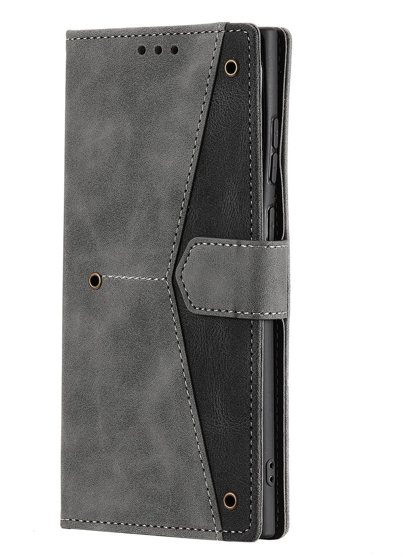 Suteni Color Block Flip Cover Card Slots Leather Phone Case for Samsung - Image 1