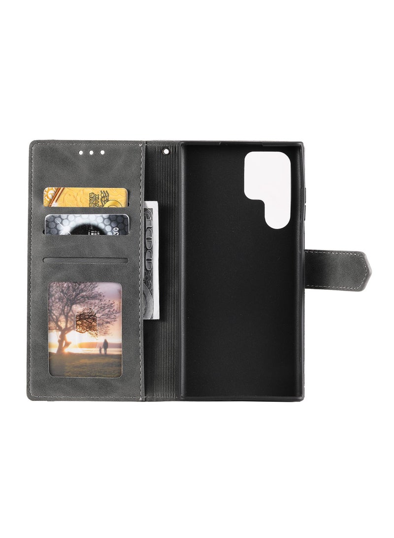 Suteni Color Block Flip Cover Card Slots Leather Phone Case for Samsung - Image 3