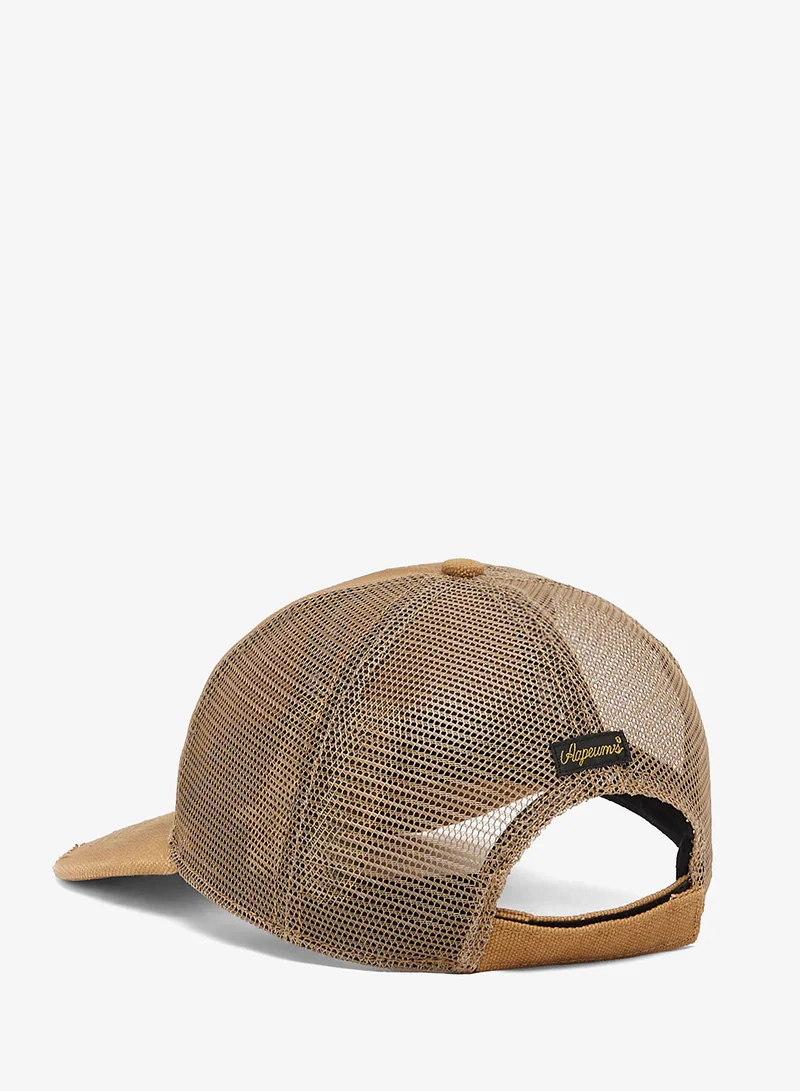 AAPE Moonface logo distressed denim cap