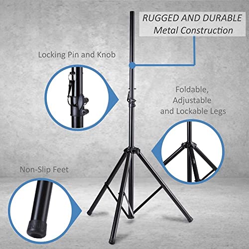 KH DJ PA Speaker Stand - Adjustable Height Professional Tripod Studio Monitor Stand - Heavy Duty - Image 3