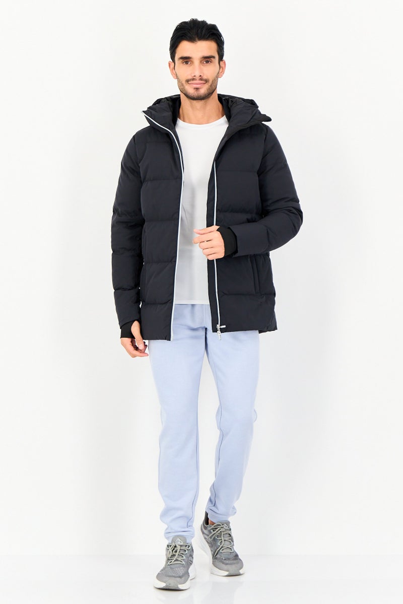 Reebok Men Brand Logo Outdoor Puffer Jacket, Black - Image 4