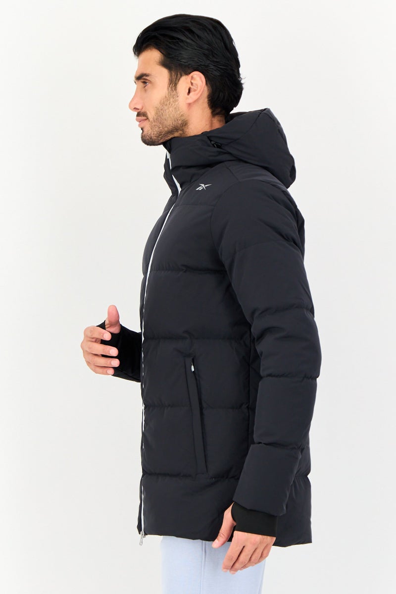 Reebok Men Brand Logo Outdoor Puffer Jacket, Black - Image 2