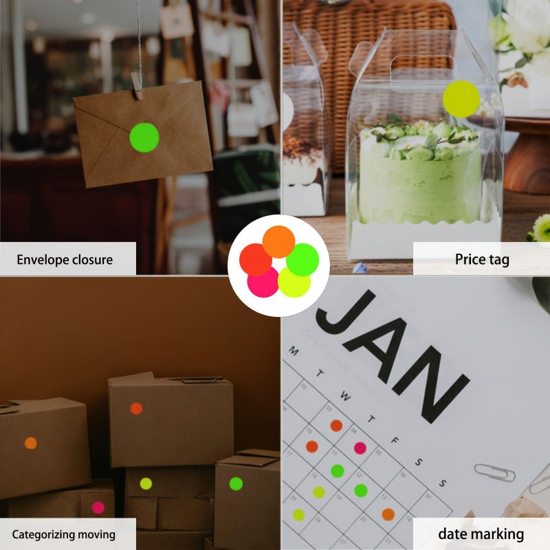 300pcs Fluorescent Orange Round Dot Labels Single Stickers 1.5 Inch Adhesive Circle Stickers for Coding Document Classification Key Point Highlighting - Image 2