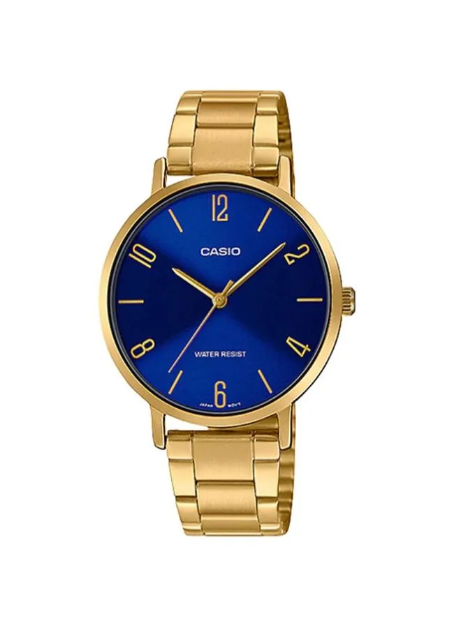 كاسيو Women's Stainless Steel Analog Watch LTP-VT01G-2BUDF - 34 mm