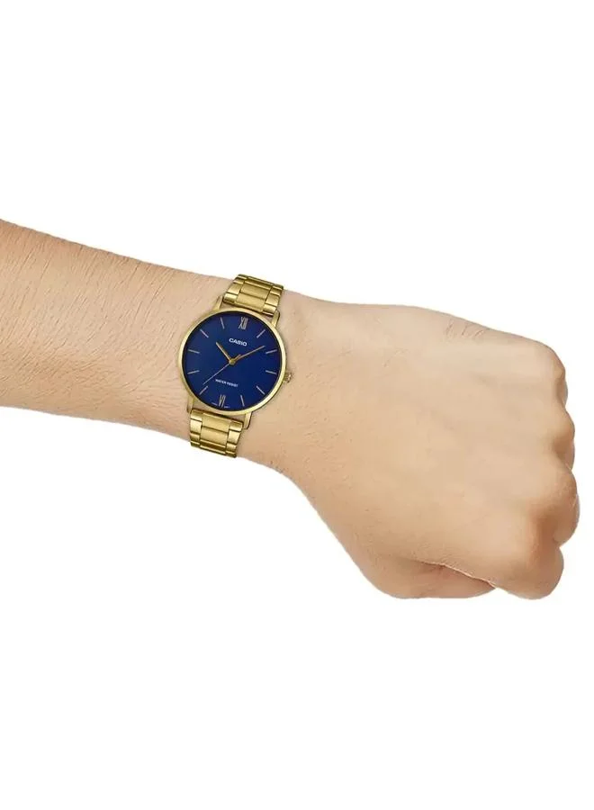 كاسيو Women's Stainless Steel Analog Watch LTP-VT01G-2BUDF - 34 mm
