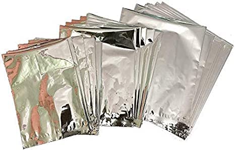 VS Products Aluminium Silver foil Pouches 4x6 Inches of Foil Bags 400 Pieces Packet for Tea Coffee Food Packing Pack of 4 X 100 Pieces - Image 1