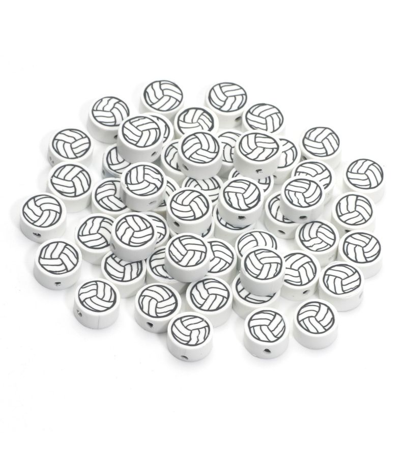 200pcs Black White Sport Polymer Clay Beads 10mm For Jewelry Making DIY - Image 4