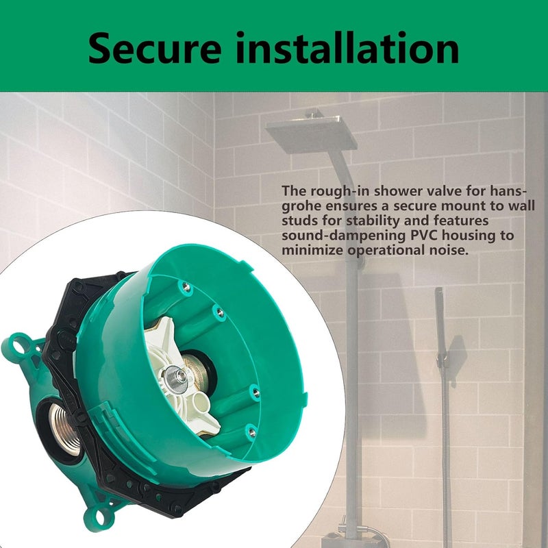 Wanyous صندوق iBox لصمام تركيب دش hansgrohe، صمامات تحويل دش لـ 01850181 مع تحكم في الحجم وتوازن الضغط، صمام دش عالمي بقطر 3/4 بوصة لصندوق iBox من hansgrohe - Image 5