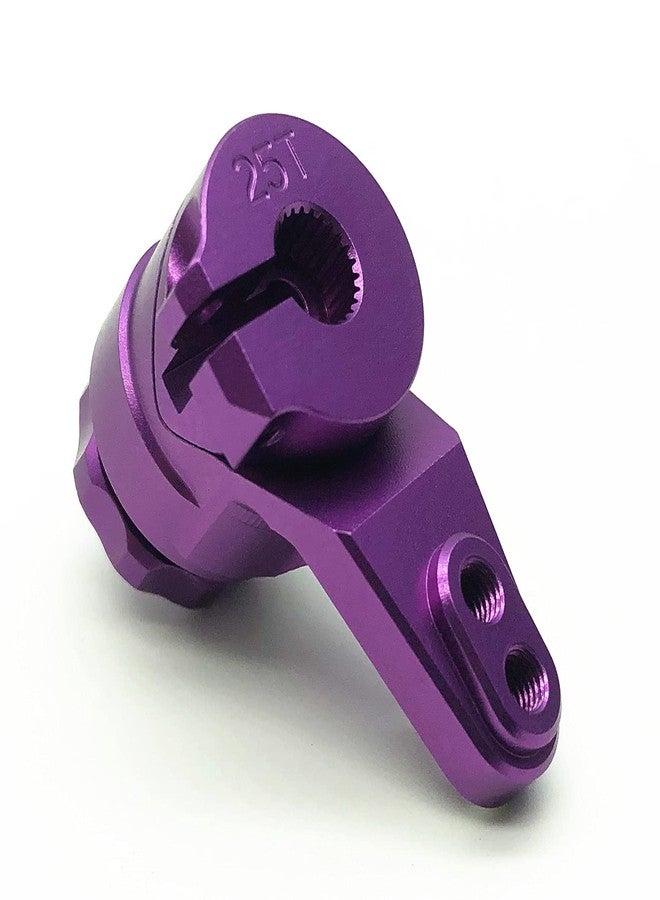 Treal Aluminum 7075 Servo Saver 25T Adjustable Clamping for Axial RBX10 Ryft 1/10th Truck (Purple) - Image 3