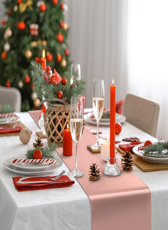 BDDC مفرش طاولة BDDC ذهبي وردي 12 × 108 بوصة - عبوة من 12 مفرش طاولة من الساتان، مفرش طاولة ناعم للحفلات وحفلات الزفاف والمآدب وأعياد الميلاد - Image 2