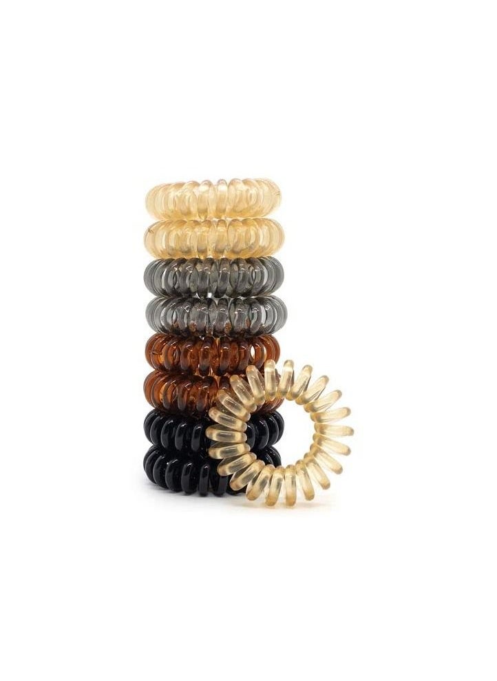 ORiTi 8 Pcs Spiral Hair Ties for Women - Waterproof Ponytail Holders for Teens Stylish  Hair Ties for Thick Hair  - Image 5