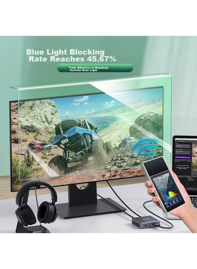 Mryc Mirus Display Computer Anti-blue Light Protective Screen, Desktop Screen Protector, Anti-radiation Eye Protection Blue Light Film, Protective Cover, Acrylic Hanging Type, 21.5-inch 16：9 Green Film - Image 3