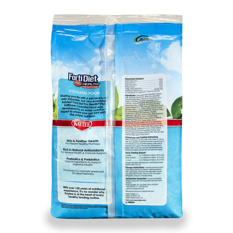 Kaytee Forti-Diet Pro Health+Safflower Nourish+Protect Cockatiel Food, Supports Breeding and Molting, Nutrition Backed by Science, Digestive and Brain Health, 4 pounds - Image 2