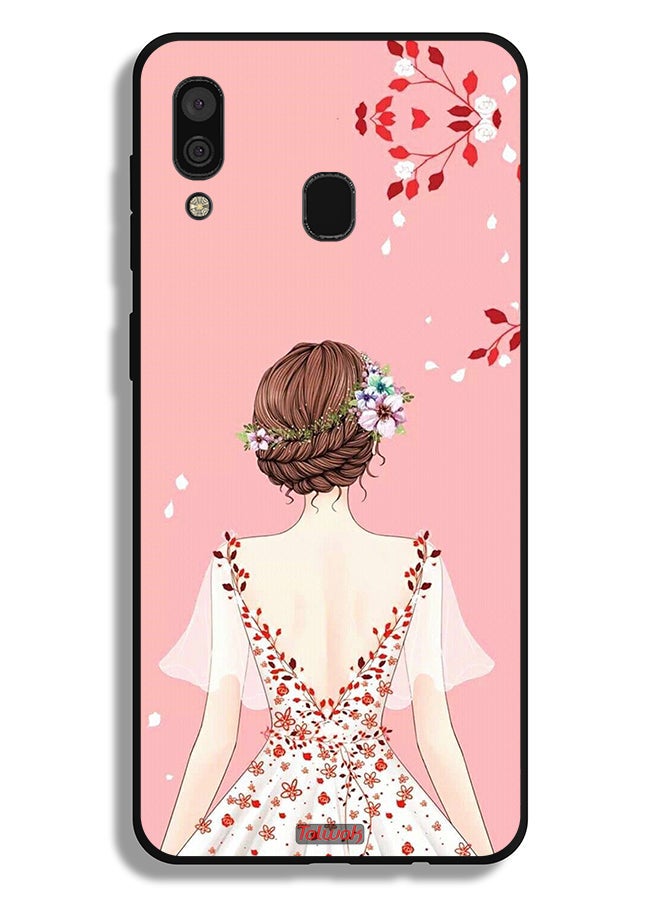 Tolwak Samsung Galaxy A20 Protective Case Cover Standing Girl Art - Image 1