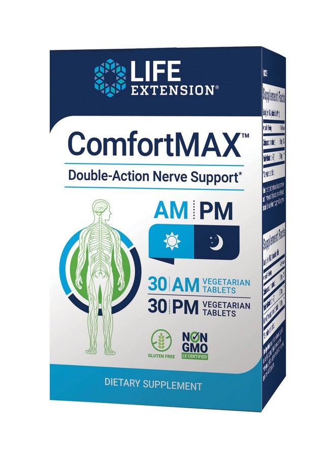 Life Extension - Comfort Max Honokiol And Pea Supplement For Inflammation Management Nerve Support And Discomfort Relief Glutenfree Nongmo Vegetarian 30 Am And 30 Pm Tablets - Image 1