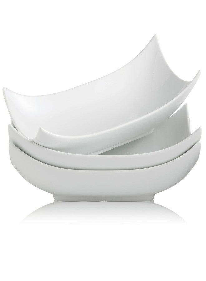 Gomakren Serving Platters Serving Bowls Set Turkey Serving Platter Porcelain Serving Dishes For Entertaining Special Curved Deep Large Thanksgiving Dishes Gifts Set of 3 White 12 Inch - Image 1
