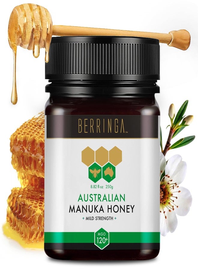 Berringa Manuka Honey Organic MGO 120+ Mild Strength, Supports General Wellbeing & Digestive Balance - 100% Raw, Pure & Unfiltered, Sustainably Sourced from Australia - (8.82 oz) - Image 1