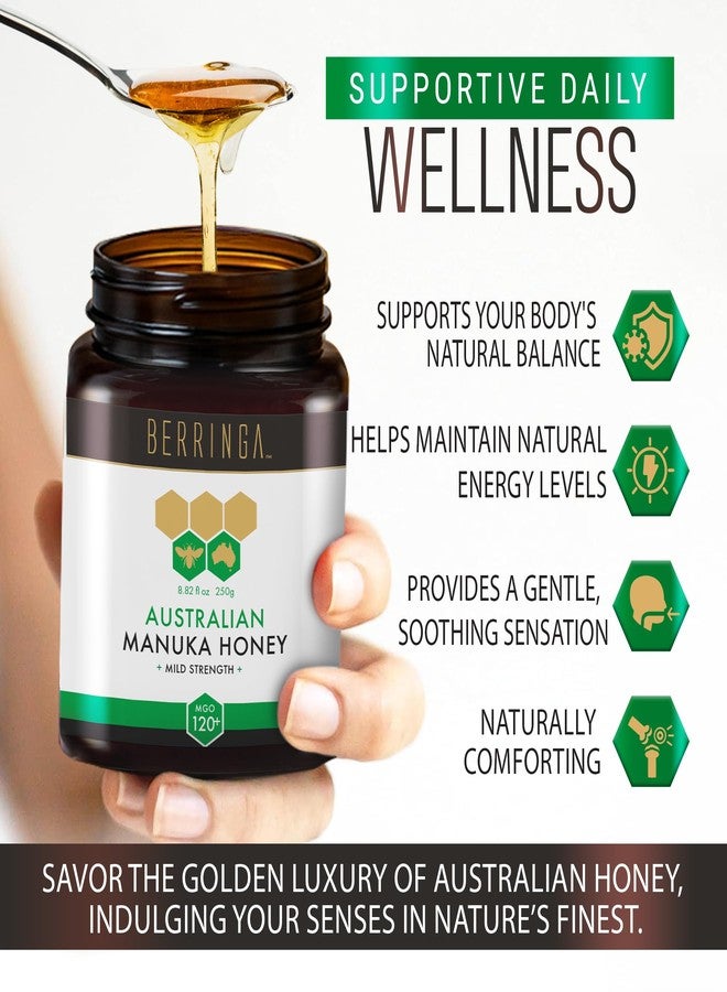 Berringa Manuka Honey Organic MGO 120+ Mild Strength, Supports General Wellbeing & Digestive Balance - 100% Raw, Pure & Unfiltered, Sustainably Sourced from Australia - (8.82 oz) - Image 5