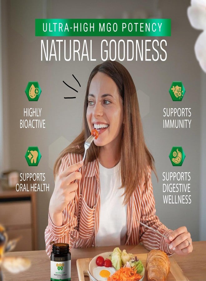 Berringa Manuka Honey Organic MGO 120+ Mild Strength, Supports General Wellbeing & Digestive Balance - 100% Raw, Pure & Unfiltered, Sustainably Sourced from Australia - (8.82 oz) - Image 3