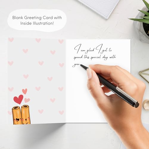 ALY LOU Funny Anniversary & Birthday Card – Punny Greeting Card Blank Inside, Cute & Perfect for Couples, Him, Her, Husband, Wife, Girlfriend, Boyfriend (Churr’ all I need (Churros)) - Image 2