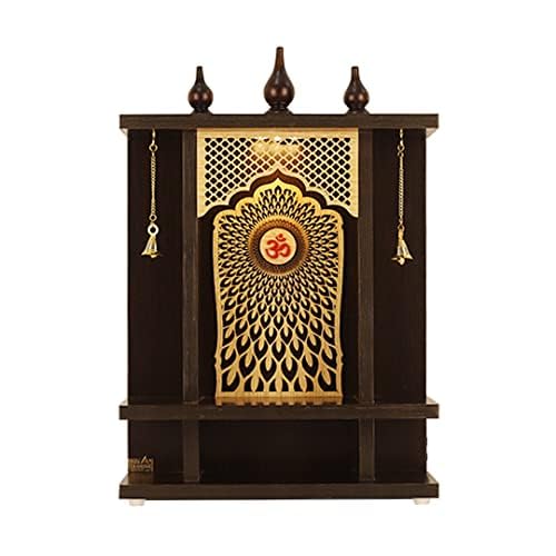 CREATA IMPEX CREATA IMPEX Religious Royal Home Wooden Temple with LED Light Decorative Designer Back for Temple Home  - Image 1