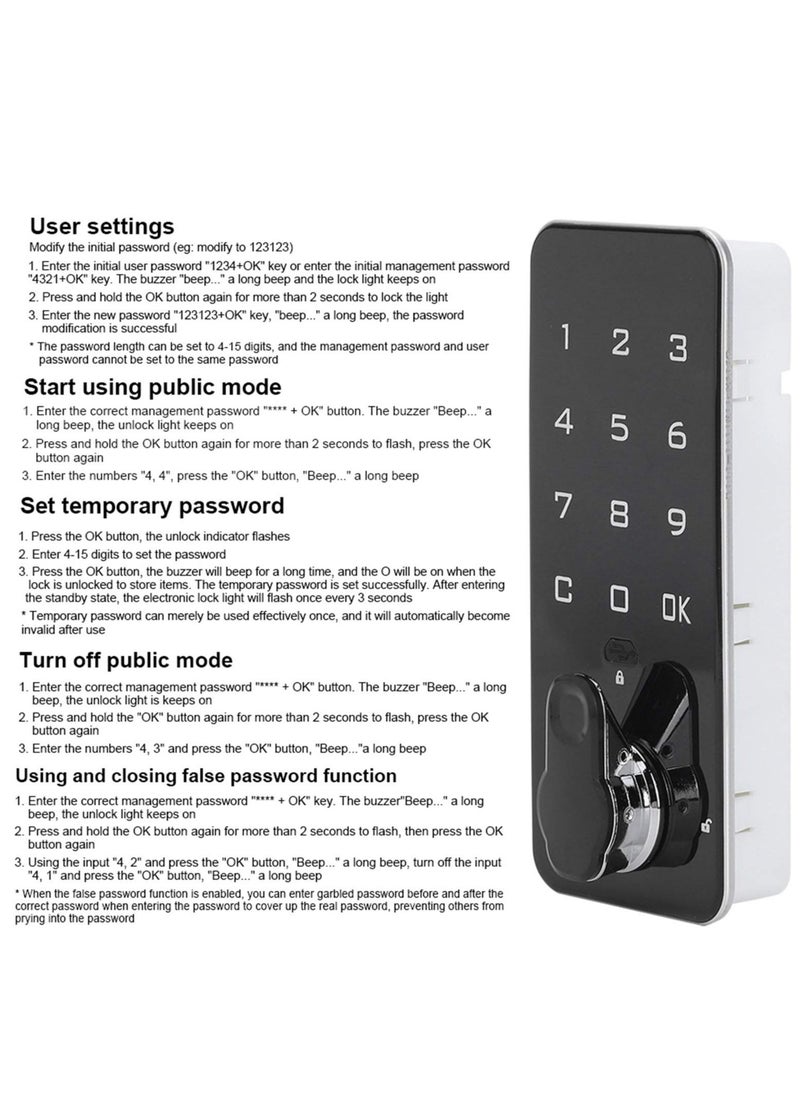KASTWAVE - Electronic Cabinet Lock Kit Set - Keyless Touch Keypad Password Lock for Office and Home Decoration - Ideal Locking Solution for Cabinets, Lockers, and File Cabinets - Image 1