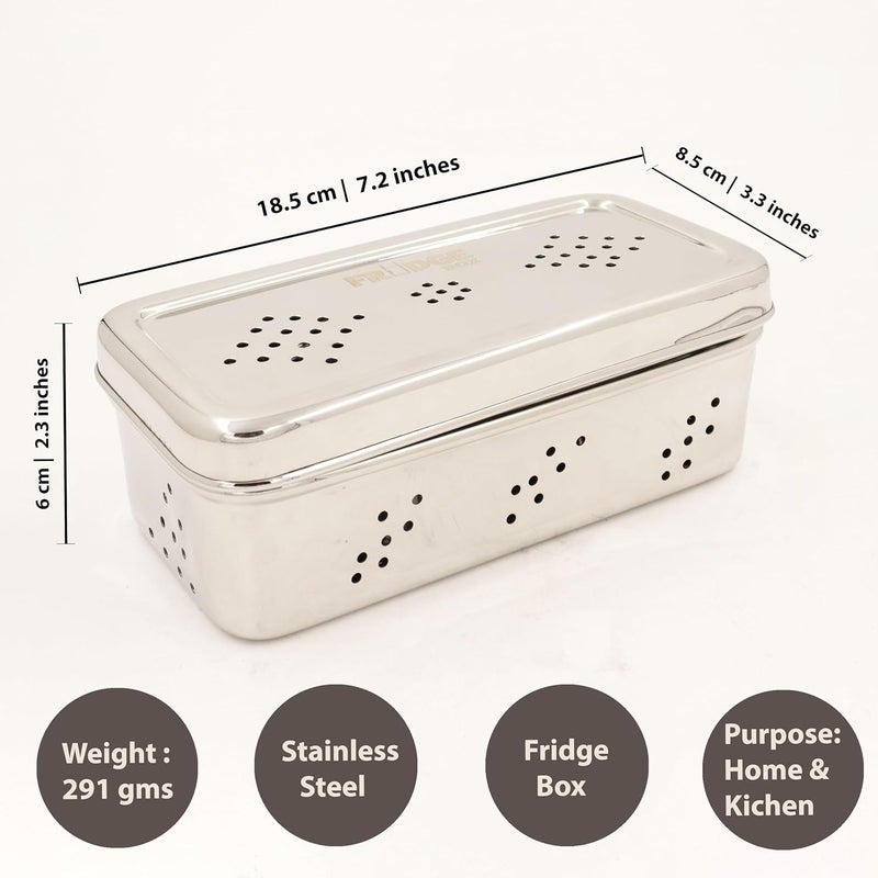 Spillbox Stainless Steel Fridge Box with HolesStorage BoxKeep Fresh Box for Coriander VegetablesCurry LeavesFruitsFridge OrganizerFridge Container Kitchenware185cm85cmFridge Box - Image 5