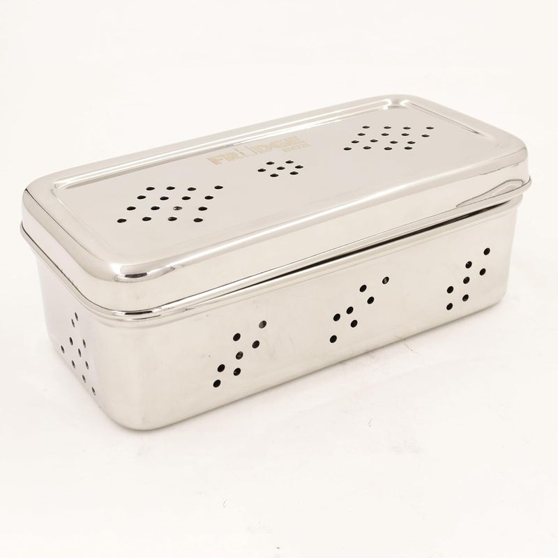 Spillbox Stainless Steel Fridge Box with HolesStorage BoxKeep Fresh Box for Coriander VegetablesCurry LeavesFruitsFridge OrganizerFridge Container Kitchenware185cm85cmFridge Box - Image 3