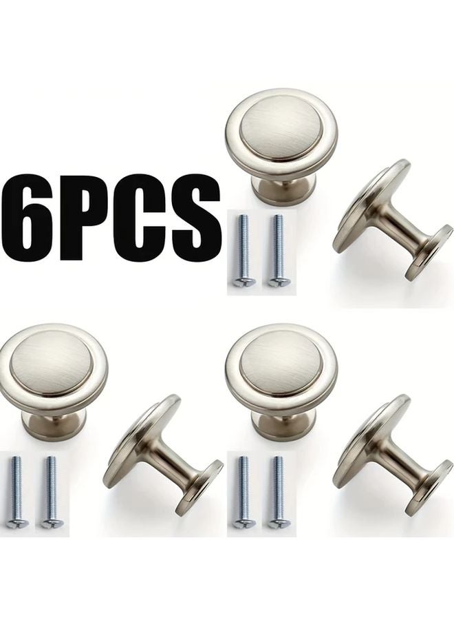 6pcs Brushed Nickel Cabinet Pulls 1 1 4 Inch Modern Kitchen Dresser Drawer Handles - Image 5